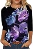Long Sleeve Workout Shirts for Women,Womens Gradual Change Short Sleeve Summertime Fashion O-Neck Blouse