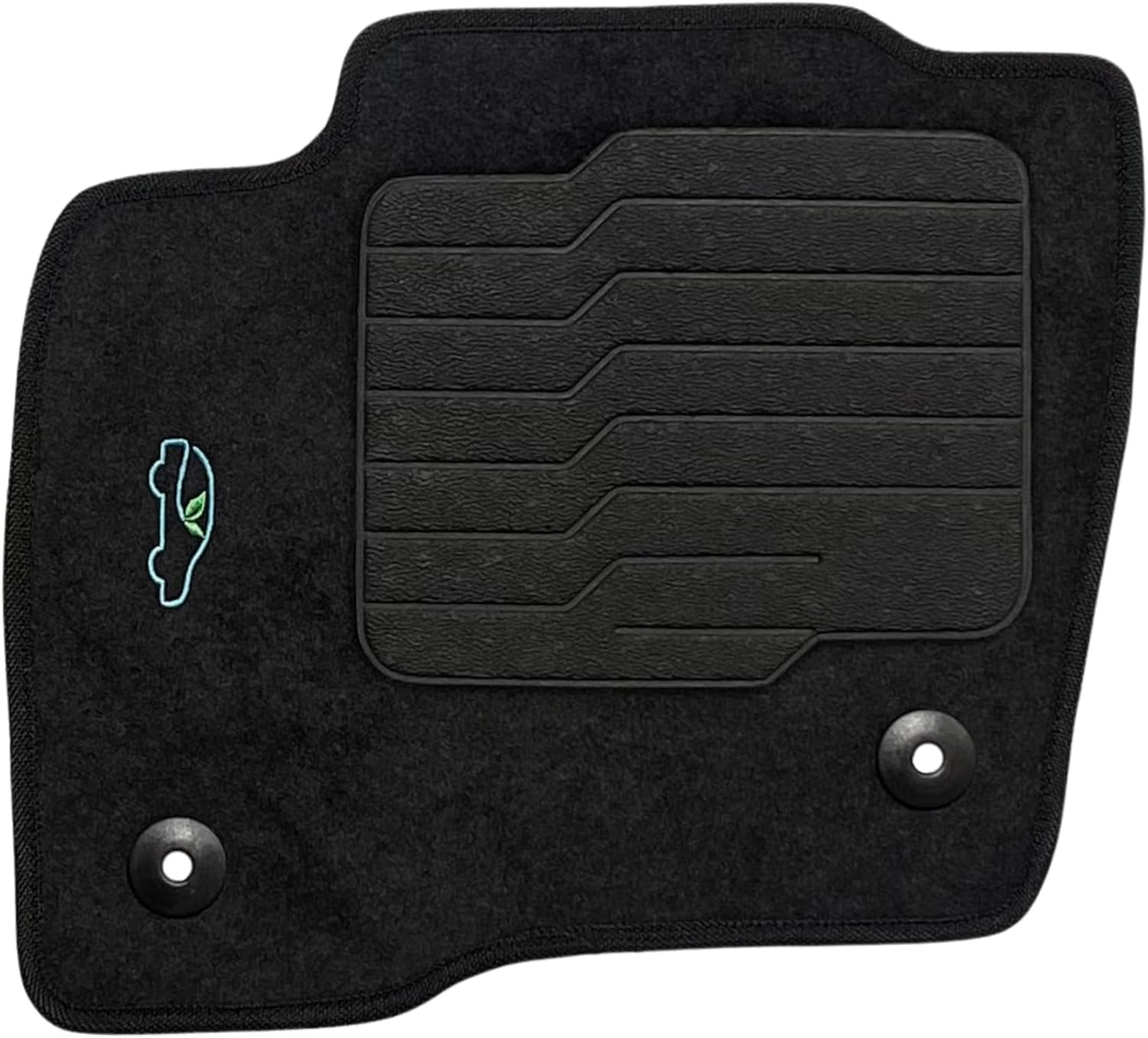 Carpet Floor Mats Compatible with 2015 to 2024 Ford Edge with Non-Slip Heel Pad and Safety Locks - Front and Rear - Black - ecoMats