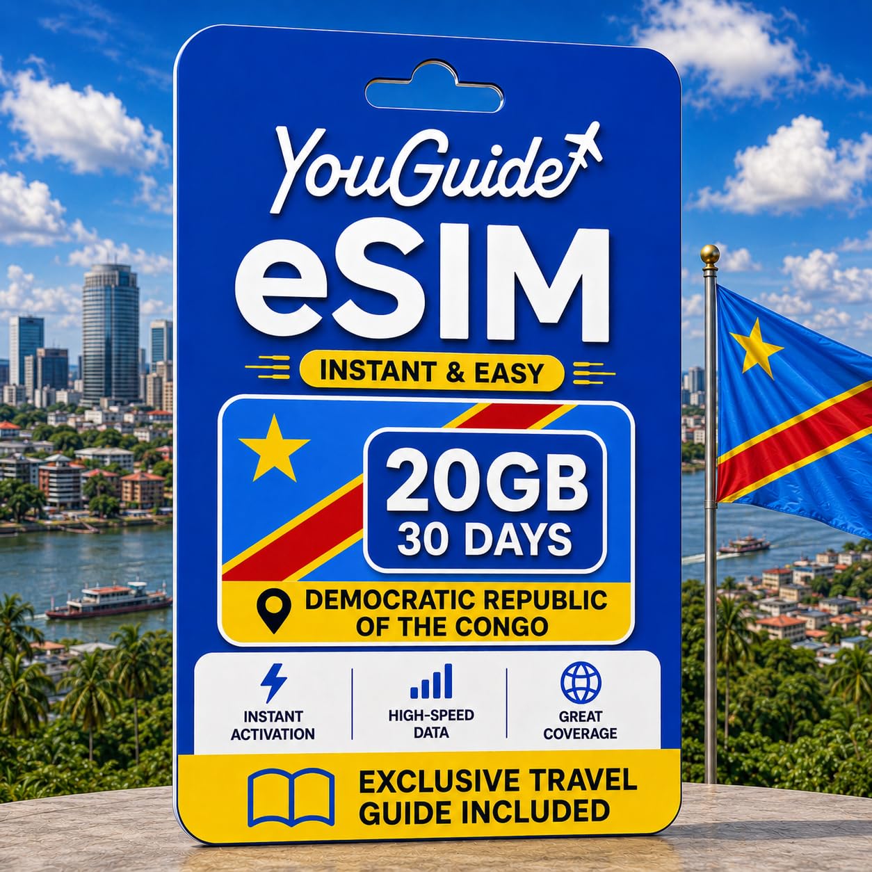 República Democrática del Congo eSIM 20GB 30Days