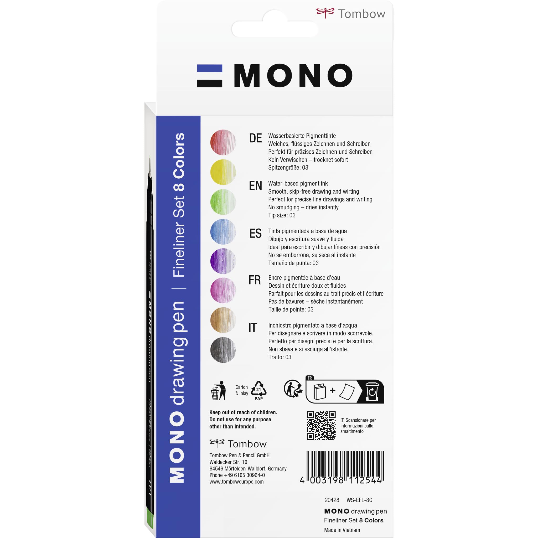 Tombow 4er Set Mono DrawingPen Fineliner - Perfekt für Zeichnungen