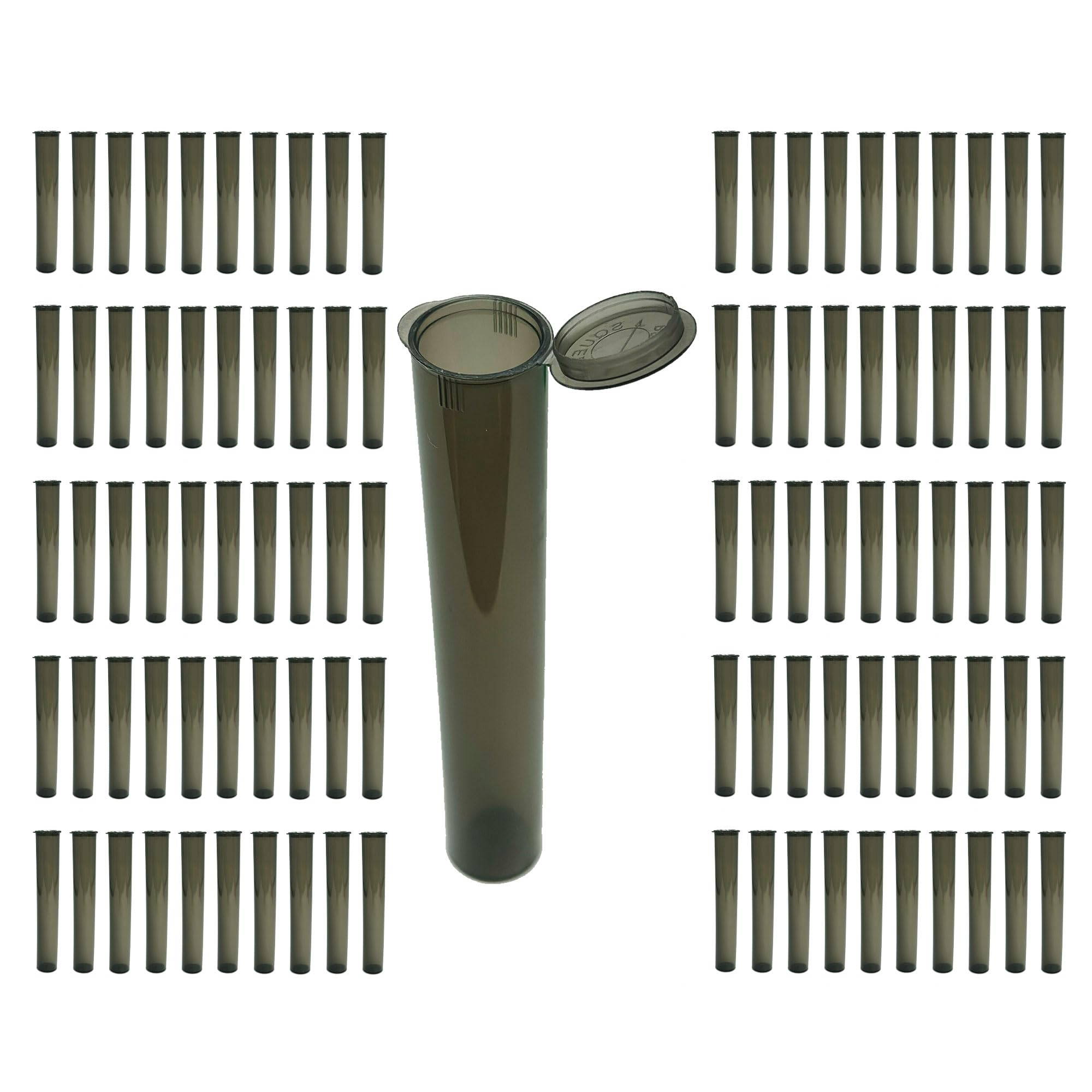 Caligars Grey Rollers- 116Mm Pop Top Tubes- 100 Pack- Different Colors- Airtight Smell Proof Containers - Plastic Medical Grade Prescription Bottles For Pills Herbs Flowers,Supplements & More (, 116Mm)