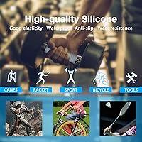 Vista 3 de 2 rollos de cinta de agarre de 1 pulgada x 10 pies, envoltura de agarre de silicona autofusible para asas, sin adhesivo, color blanco