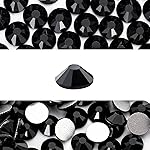 Novani 576 Pieces Flatback Rhinestones Glass Round Gems Black Crystals for Nail Art DIY Crafts Clothes Shoes,SS30,6.4-6.6mm
