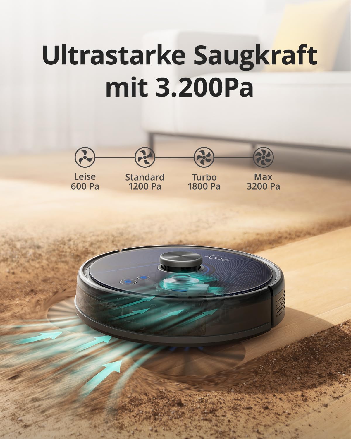 eufy L35 Hybrid Robot aspirateur laveur 3200Pa Navigation Laser iPath cartographie multi-étages noir reconditionné