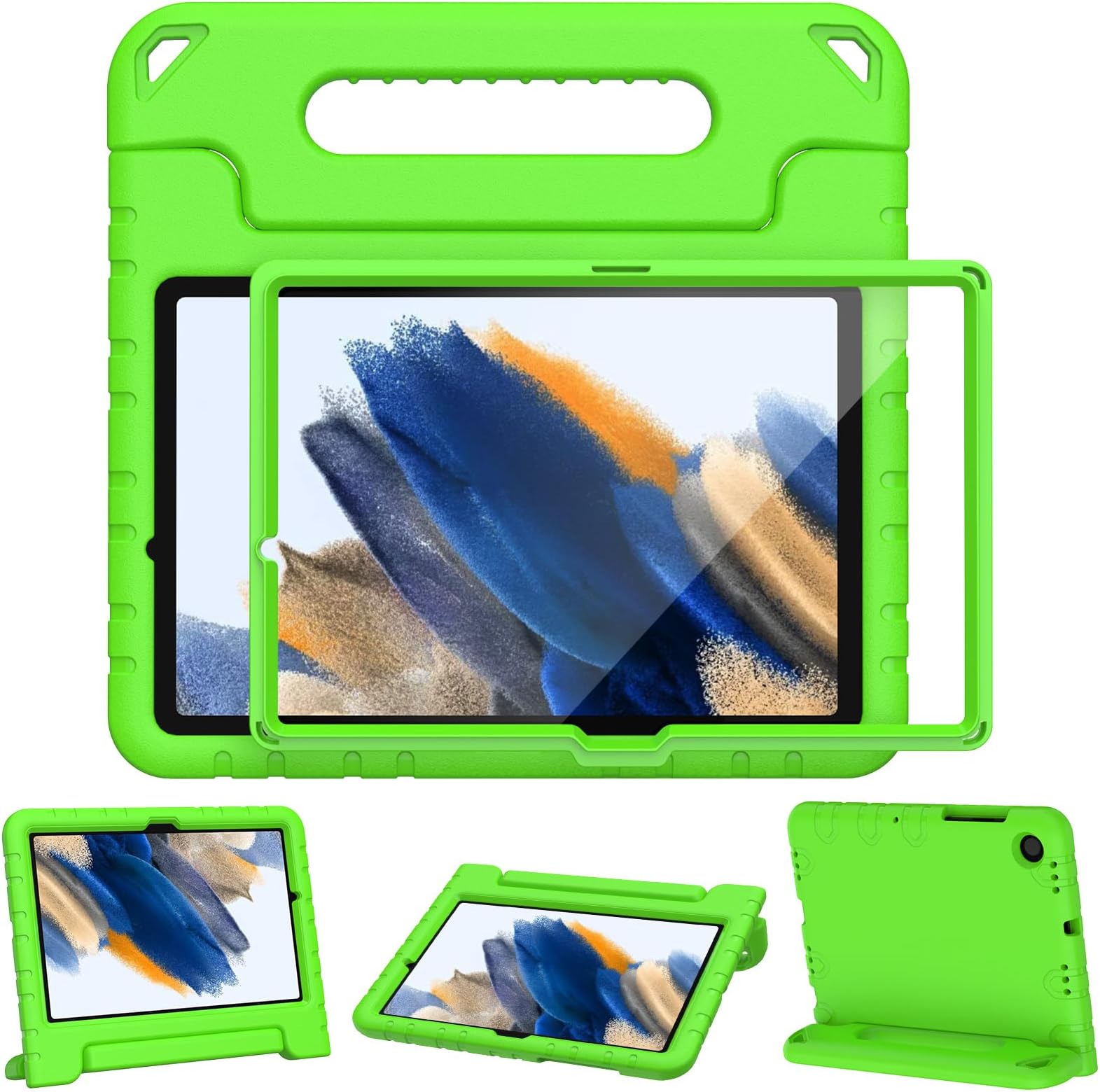 LTROPKids Case for Samsung Galaxy Tab A8 10.5 Inch Tablet 2022, Green, Shockproof Handle Stand