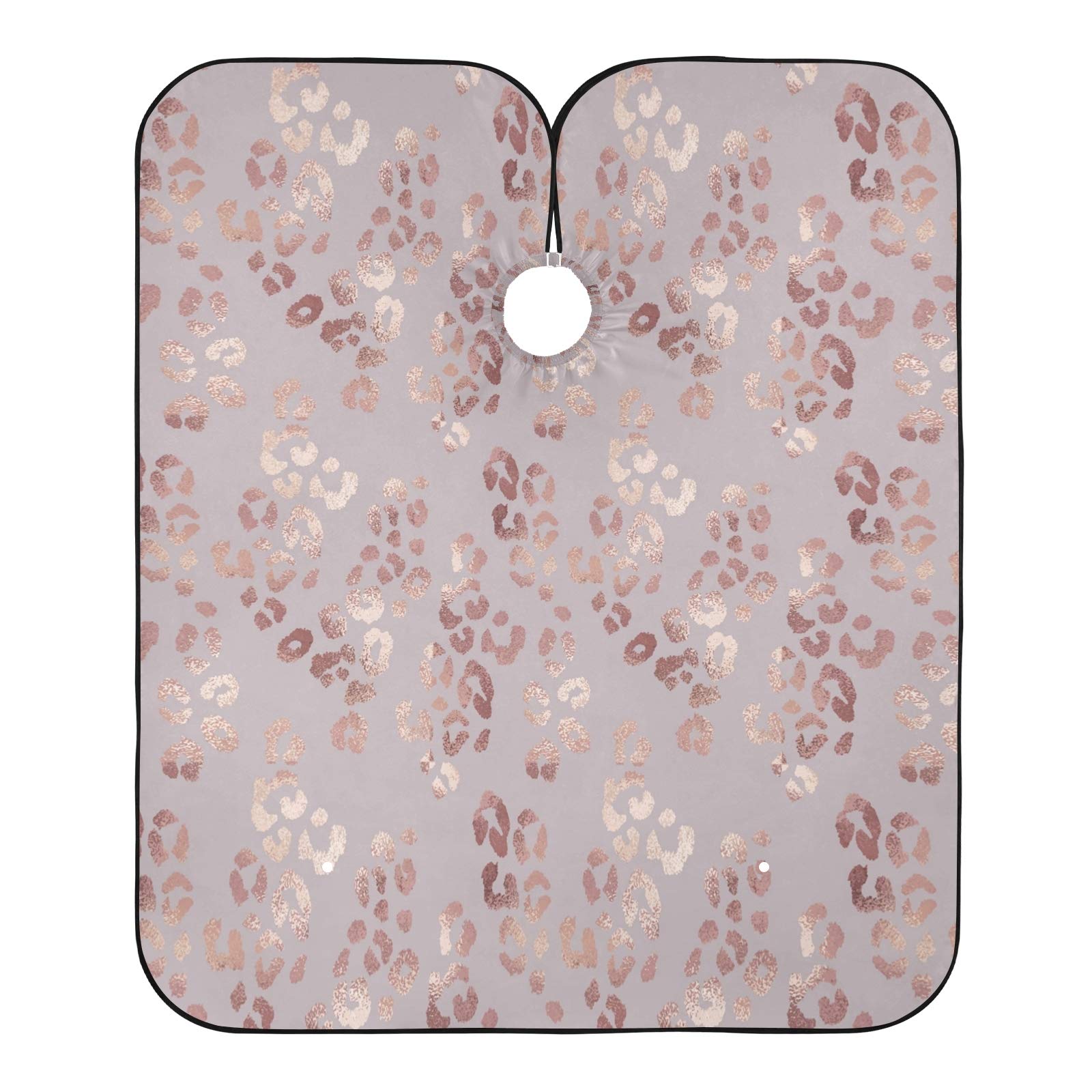 Waterproof Barber Cape - Rose Gold Leopard Haircut Bib for Men, Unisex Hair Cutting Cape(1na6h)