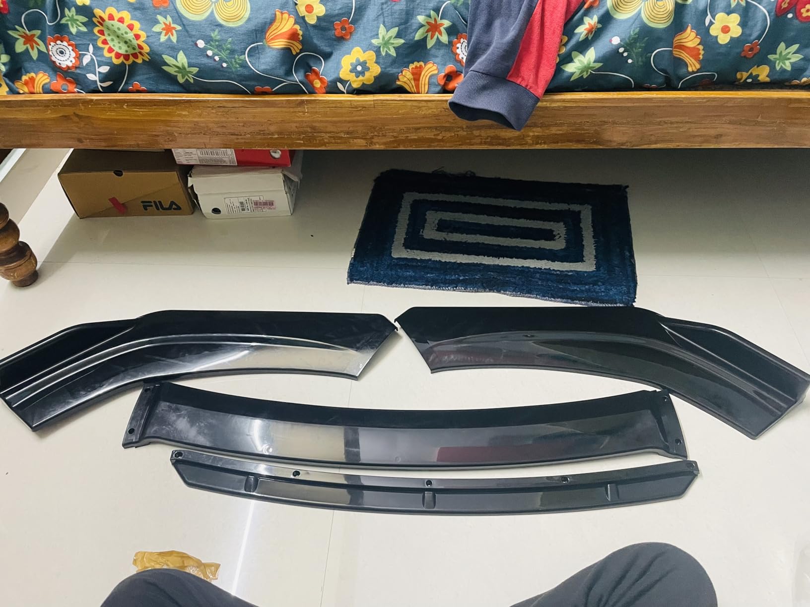 AUTO MT Full Black 4pcs Car Front Bumper Splitter, Universal Durable ...