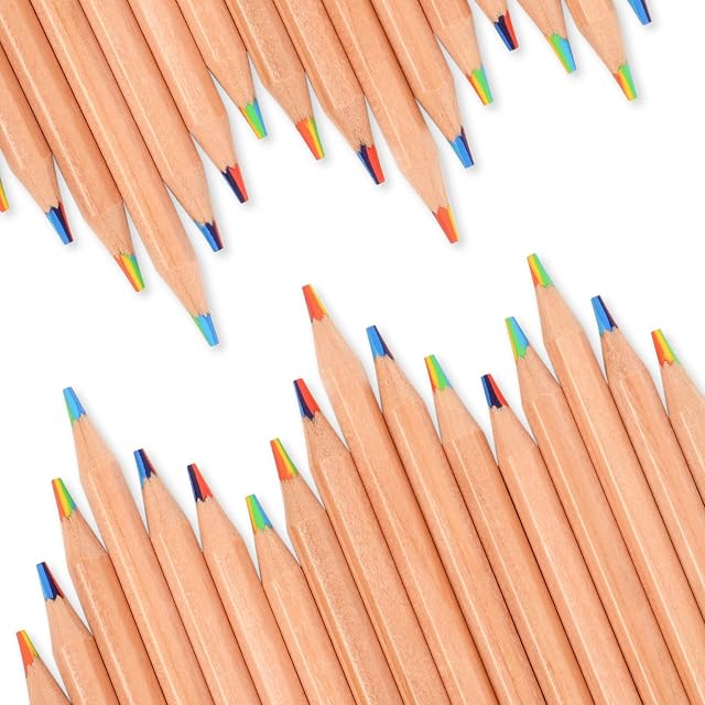 nsxsu Rainbow Colored Pencils for Kids, 7 in 1 Color Pencil, Rainbow Pencil for Kids, Multi Colored Pencil, Fun Pencils (10)