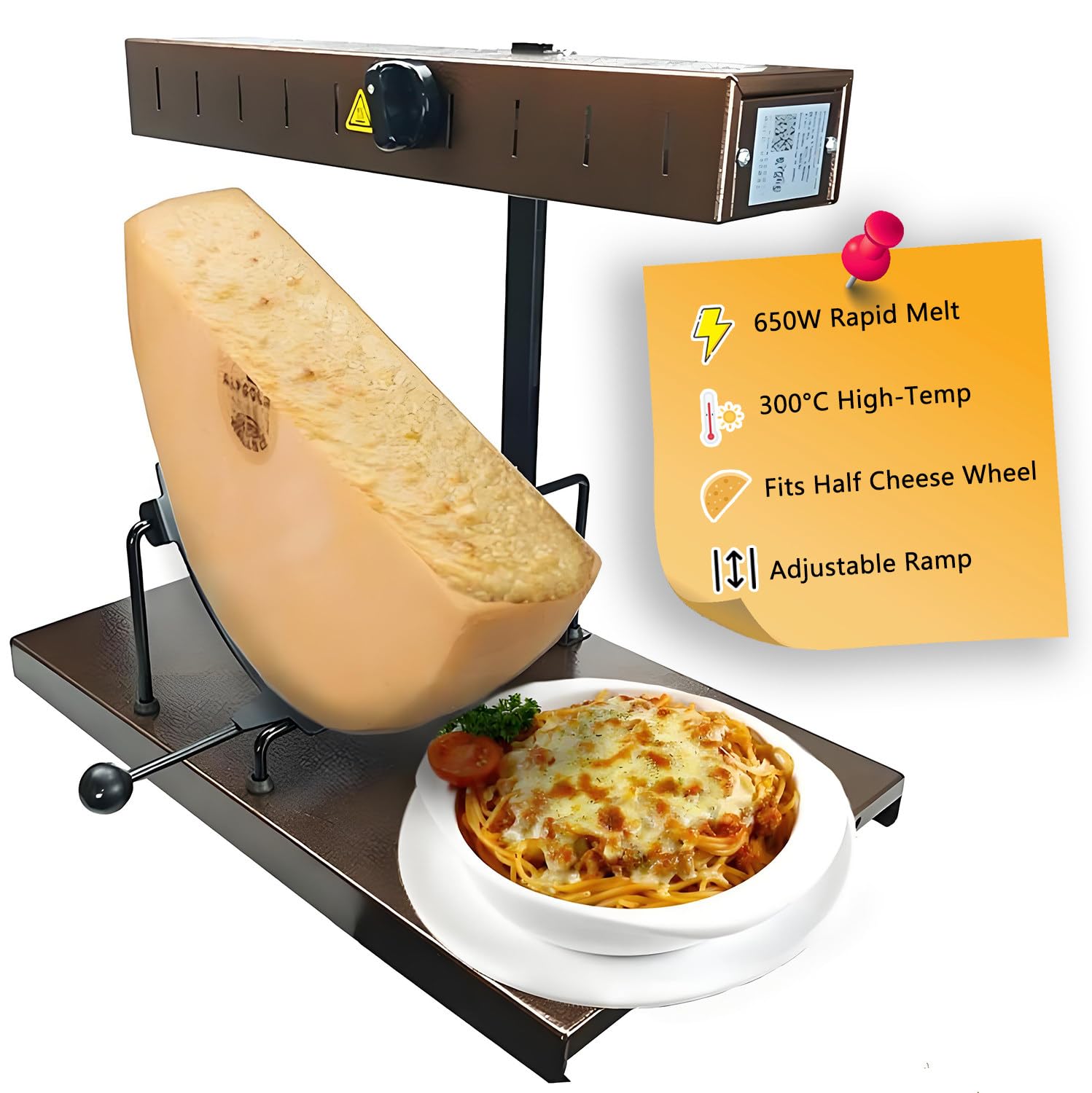 Urządzenie Do Topienia Sera Raclette, Komercyjny Elektryczny Raclette, Szybkie Nagrzewanie 650 W, Regulowany Kąt Nagrzewania Do Połowy Krążka Sera