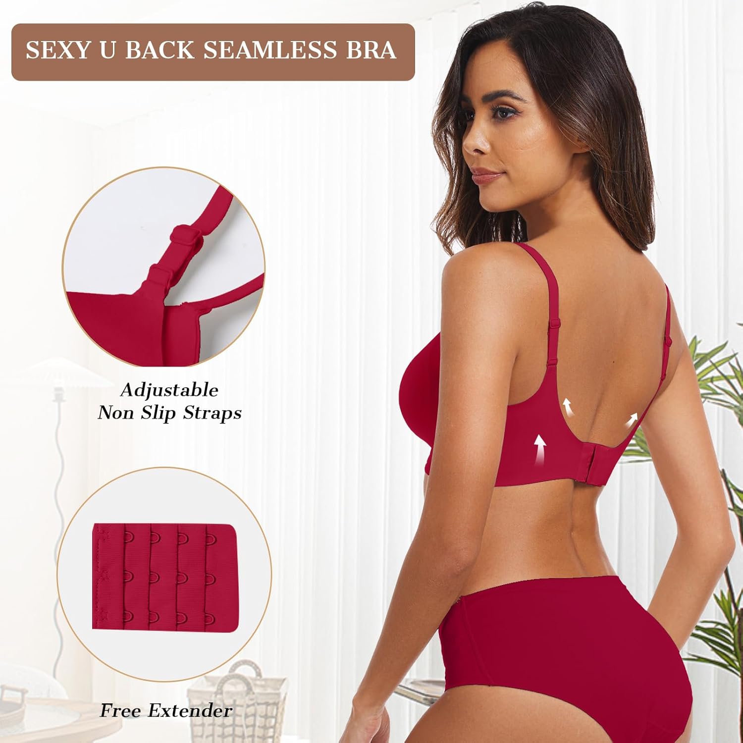 OEAK Womens Wireless Bras Comfortable Push Up Bra No Underwire Bra Full Support Lift Bralette Everyday Seamless Tshirt Bras - Image 3