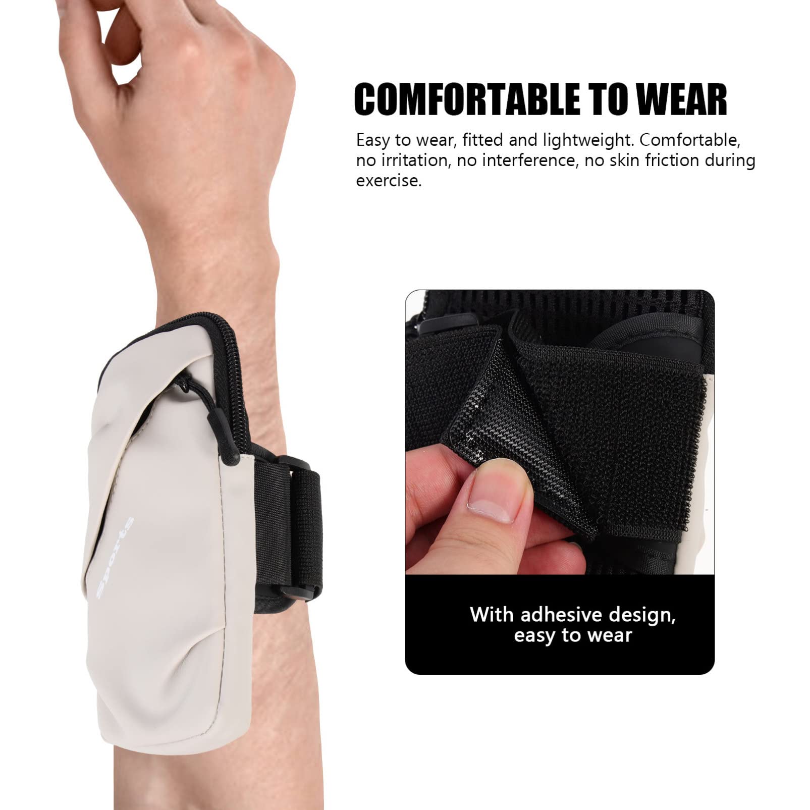 Gatuida 4pièces Brassard De Course Élastique pour Téléphone Poche De Rangement Étanche pour Sport Et Activités Plein Air Compatible Majorité des Smartphones