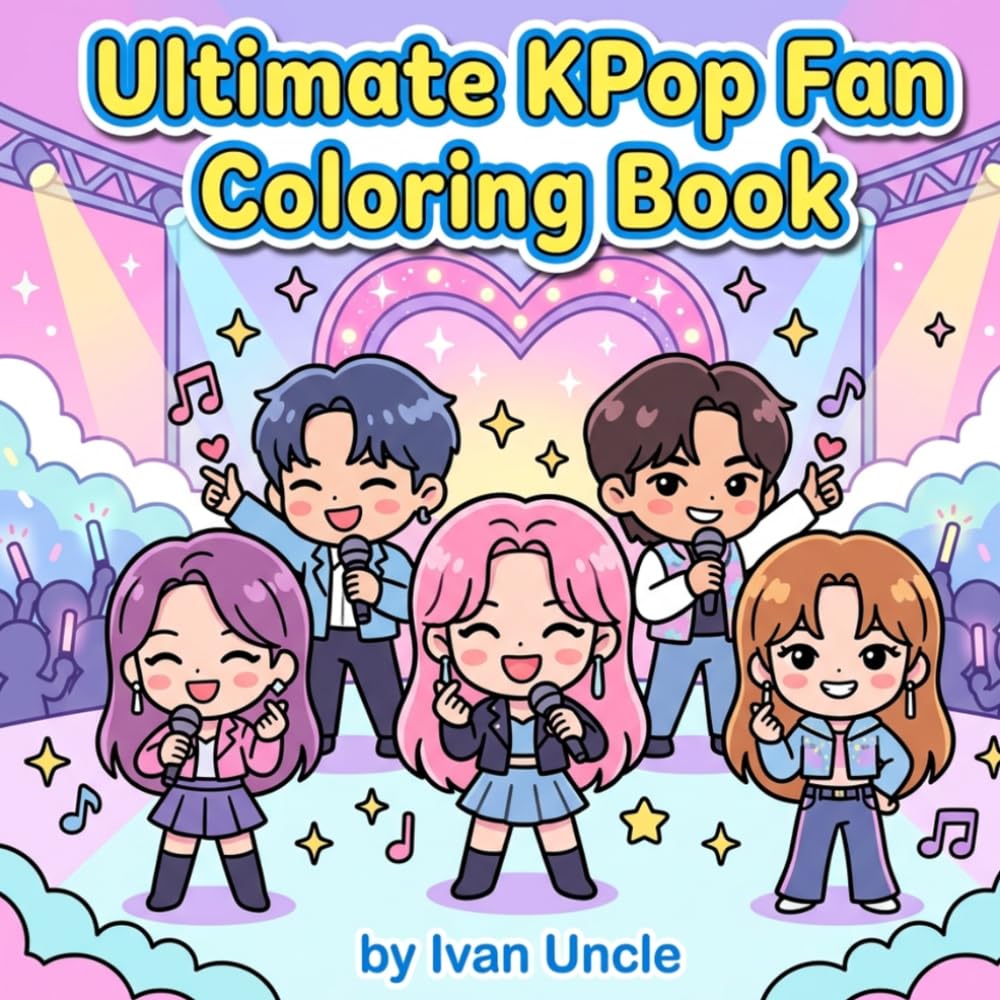 Ultimate KPop Fan Coloring Book: Relaxing Designs of Your Favorite Music Idols (The Cozy K-Pop Idol Coloring Series)