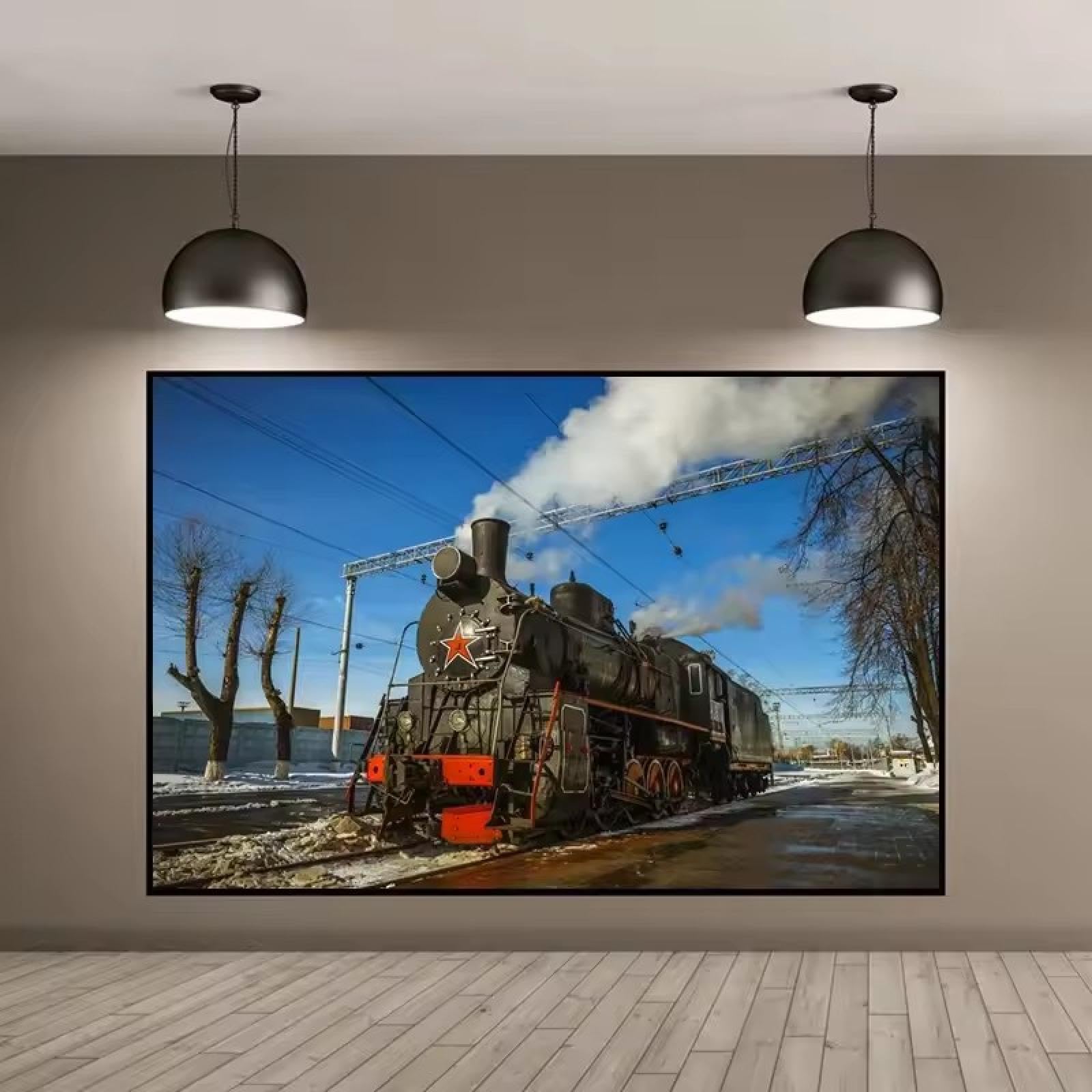 Toile Train à Vapeur Magique déco vintage grand format 80x120 - 6