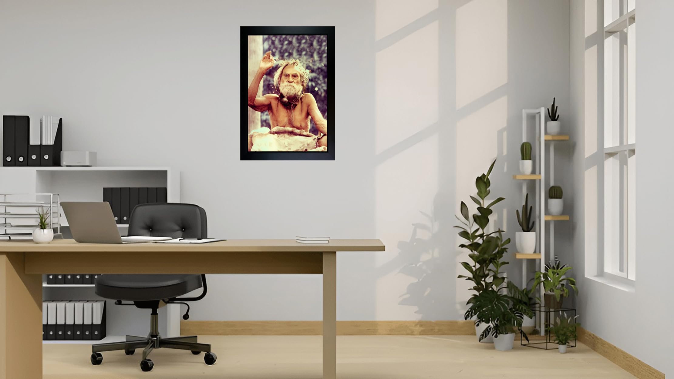 CrowdHall Devraha Baba Photo Frame Wall Painting For Home Decoration And Gifting (10 x 13.5 inch) 1