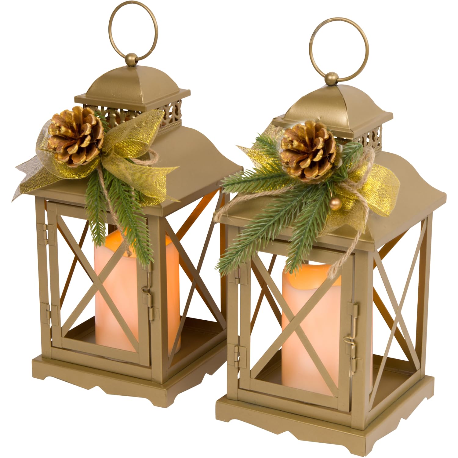 Amazon.com: Orchid & Ivy Set of 2 11-Inch Elegant Gold Metal