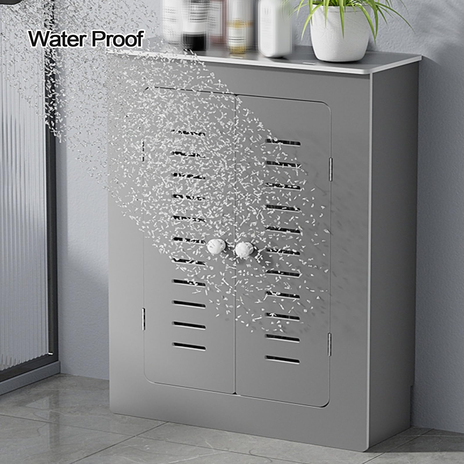 Copri Termosifone Moderno Grigio Materiale In PVC Cassetta Di Copertura Per Collettore Di Riscaldamento A Pavimento Non Necessita Di Foratura Struttura A Torcia E Tenone Per Casa E Ufficio(50x20x70cm)