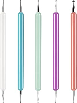 5 Pcs Pattern Tracing Stylus, Ball Embossing Stylus for Transfer Paper, Tracing Tools for Drawing, Embossing Tools for Paper, Art Dotting Tools for Nail Art, Ball Tip Clay Tools Sculpting Stylus