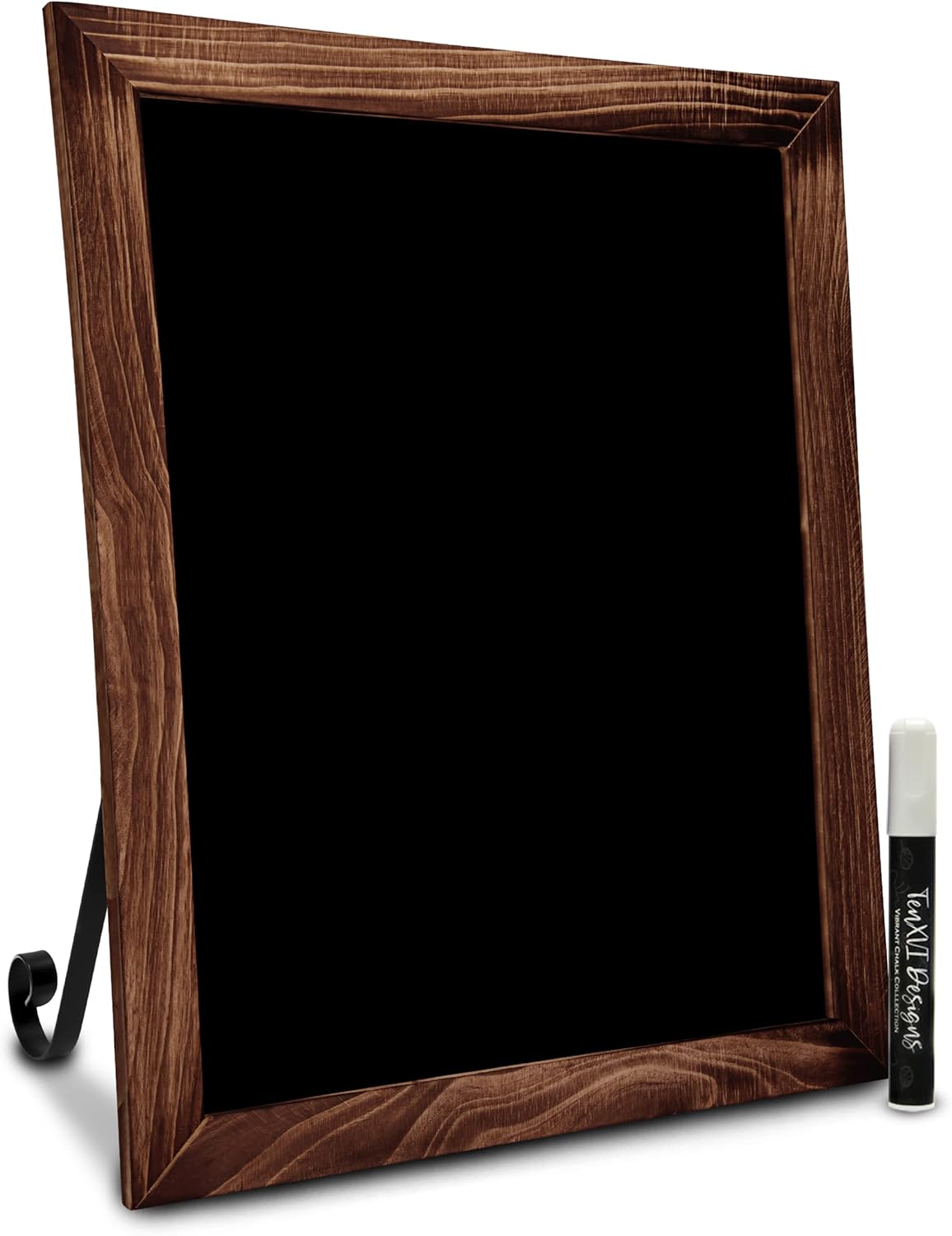 TenXVI Designs 18"x22" Freestanding and Hanging Vertical or Horizontal Magnetic Chalkboard Sign with Removable Legs for Weddings, Restaurants and Home Decor - Rustic Brown 18x22" Rustic Brown