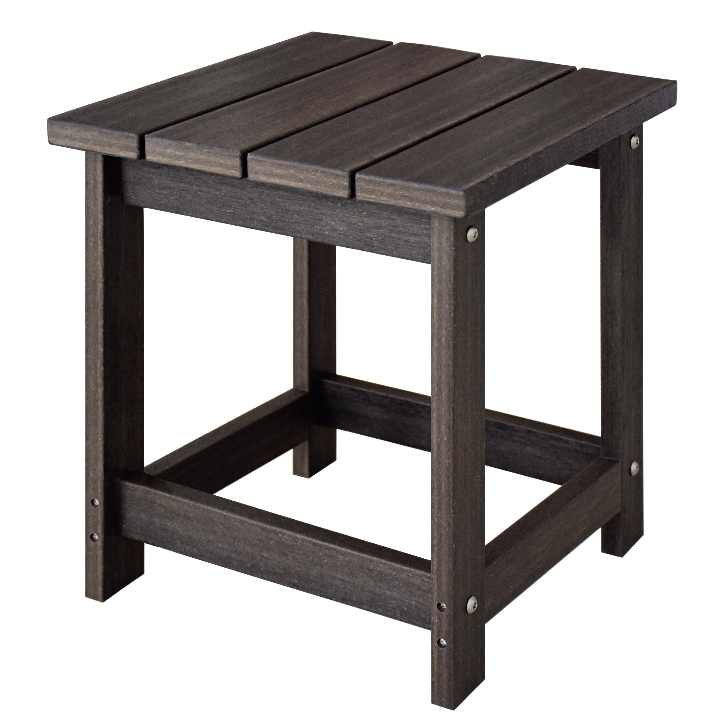 LZRS Adirondack Square Outdoor Side Table for Patio, Pool Composite Patio Table,HDPE End Tables for Backyard,Pool, Indoor Companion, Easy Maintenance & Weather Resistant(Brown Mixture)