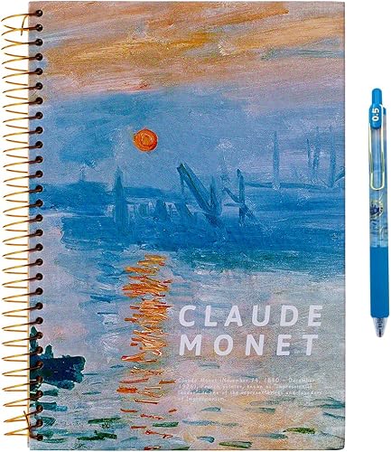 Van Gogh - Cuaderno de arte en espiral de tapa dura, 10.6 x 7.3 pulgadas, 300 páginas, cuaderno de espiral con rayas anchas, cuadernos para trabajo,