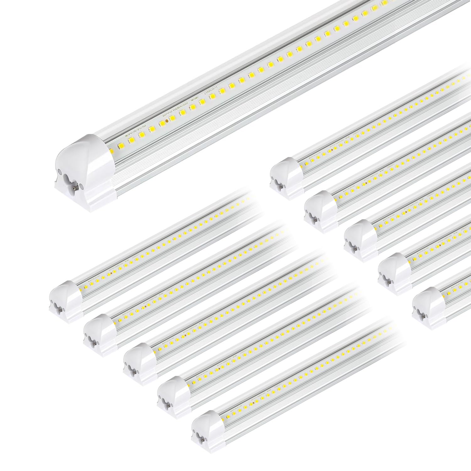 hykolity 4FT LED Shop Light, V Shape Integrated T8 LED Tube Light, 5200LM, 40W, 6500K Super Bright White,high Output Linkable Shop Lights W/Built-in ON/Off Switch for Warehouse, ETL, 10 Pack