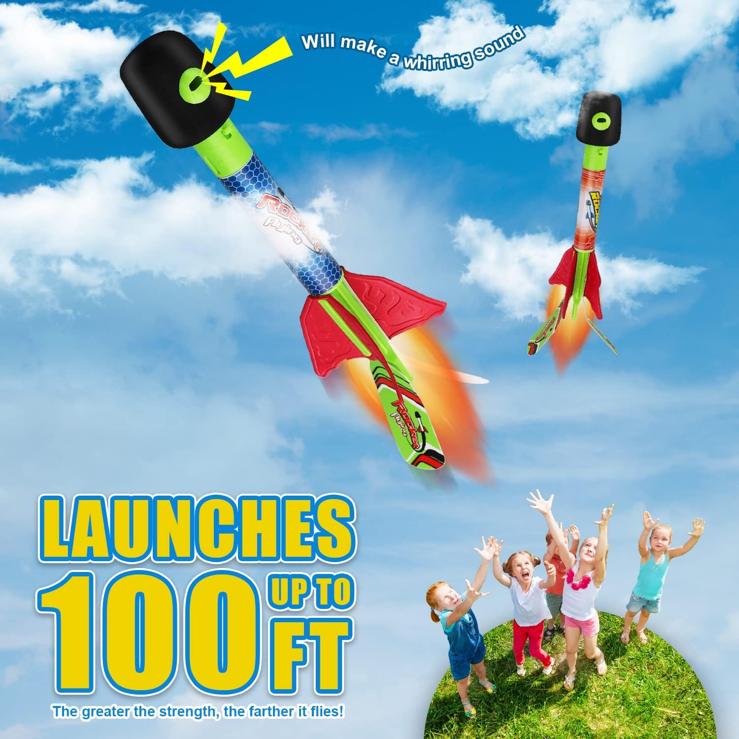 TOY Life Toy LED Light Up Rocket Launcher for Kids Indoor Outdoor Game Toys Foam Rockets Birthday Toys for Kids Toddler Boys Girls Age 3 4 5 6 + Years Old - Image 3