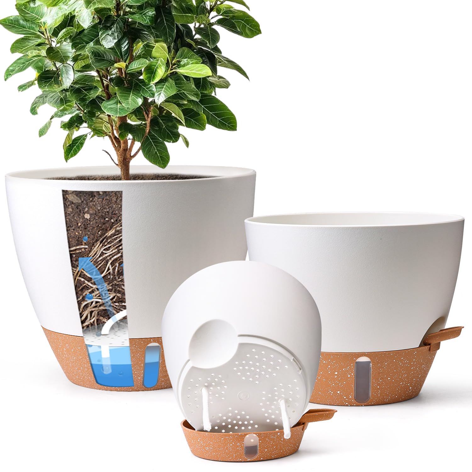 T4U 3 Pack Self Watering Pots