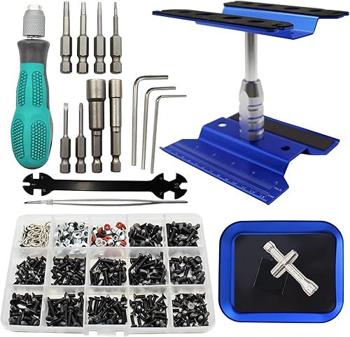 RC Car Repair Work Stand Repair Tool Set 360 Degree Rotation and 523 PCS RC Screws & Kit RC Screwdrivers and Screws Pallet Kit for 18 110 112 116 RC Car Repair Work Stand Repair Tool Set 360 Degree Rotation and 523 PCS RC Screws & Kit RC Screwdrivers and Screws Pallet Kit for 18 110 112 116