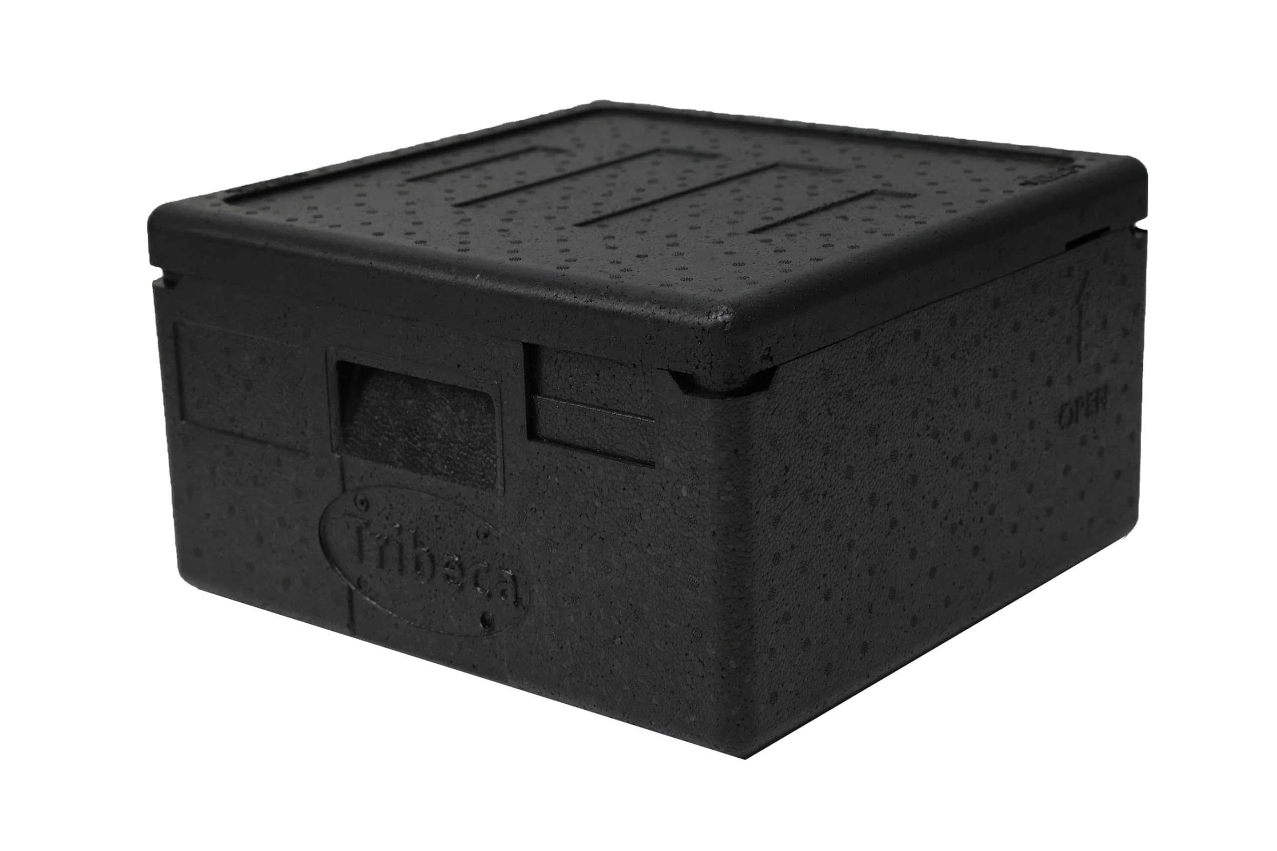 Solent Plastics Black 22L Thermo Insulated Pizza Transport Box – Epp Gastronorm Hot Food Carrier, Holds 4 X 12” Pizzas, Stackable Commercial Catering & Delivery Container