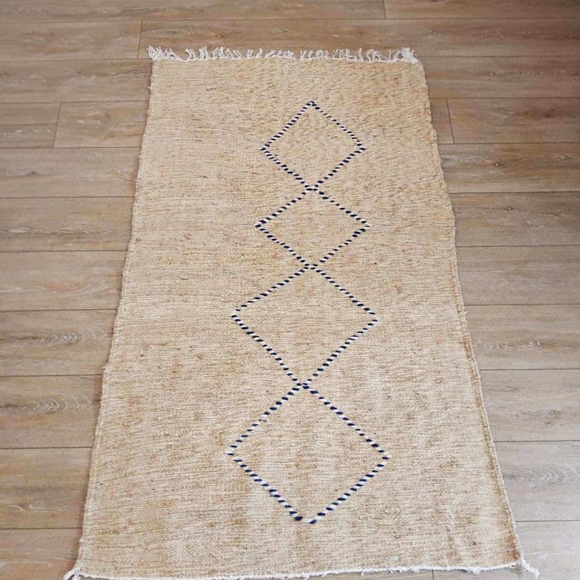 Générique Tifinagh Shop - Tapis Berbère Kilim Zanafi Authentique – 100% Laine - 154 x 92 cm – Pièce Unique Artisanale du Maroc