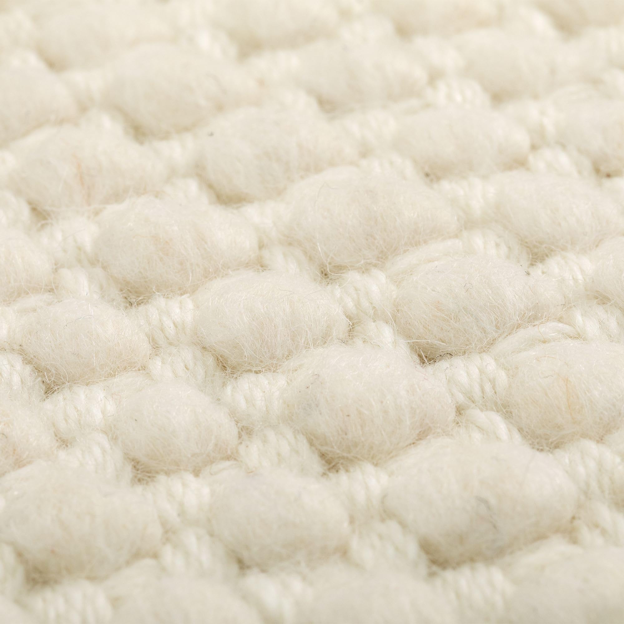 Steffensmeier Handweb Teppich Alois | 75% Neuseelandwolle Fransen | edel und langlebig | Creme, Größe: 250x350 cm
