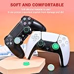 DLseego 6PCS Thumb Grips Caps for Xbox One X S PS5 PS4 PS3 PlayStation DualSense Switch Pro Wireless Controller Steam Deck, Soft Silicone Anti-Slip Button Cap Joystick Cover - Green