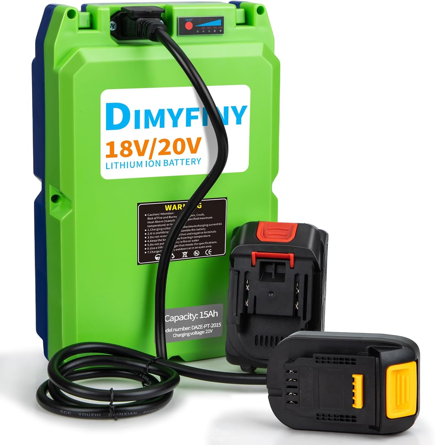 High Capacity 20V 15Ah-40Ah Max Replacement Battery, Compatible with DEWALT and 18V Makita Cordless Tools for Lawn Mower, Drill, Chainsaw, Trimmer, Blower