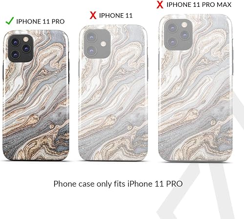 Miniatura 10 de BURGA - Funda compatible con iPhone 11 PRO MAX, carcasa rígida híbrida de 2 capas + Funda de silicona, Fatal Contradiction (marmolado blanco y negro