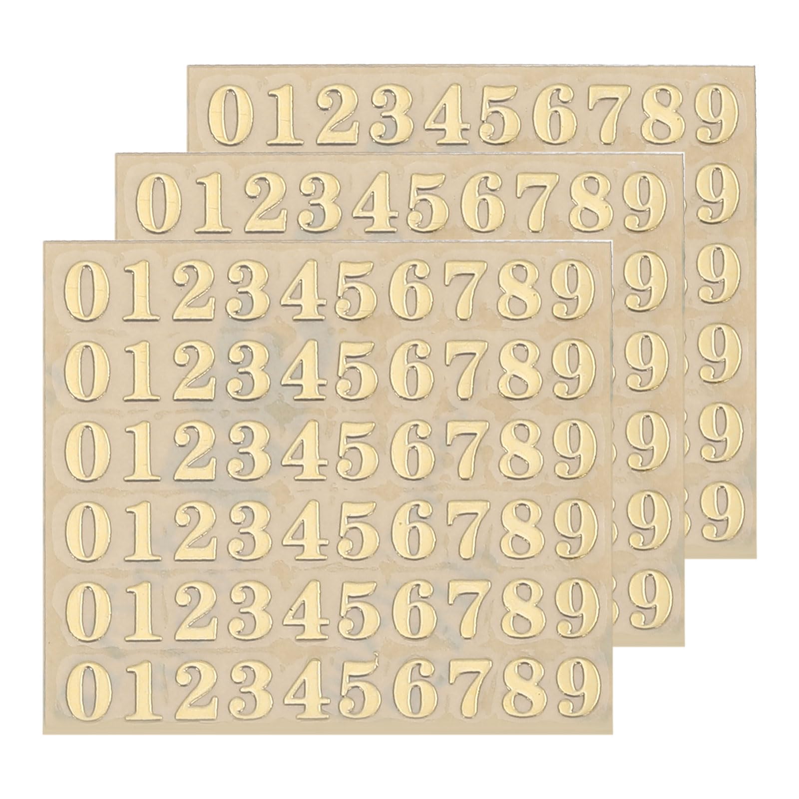 Photo 1 of uxcell Mini Number Stickers, 3D Alloy Self Adhesive, Gold