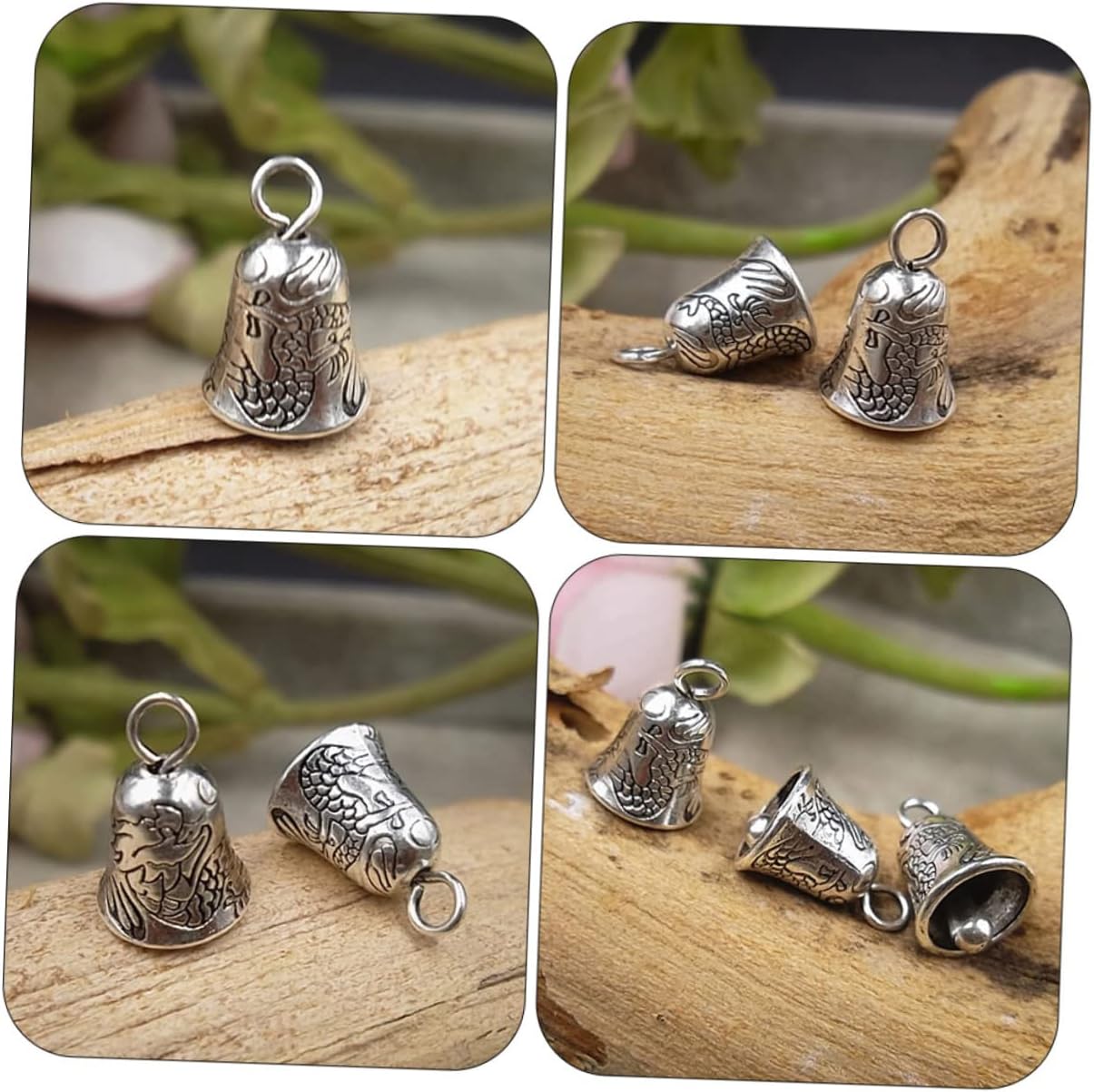 HAPINARY 50pcs Vintage Bells for DIY Crafts Hanging Bell Charms for Wind Chimes Rattle Ornaments Alloy Material for Holiday Decor and Gift Making