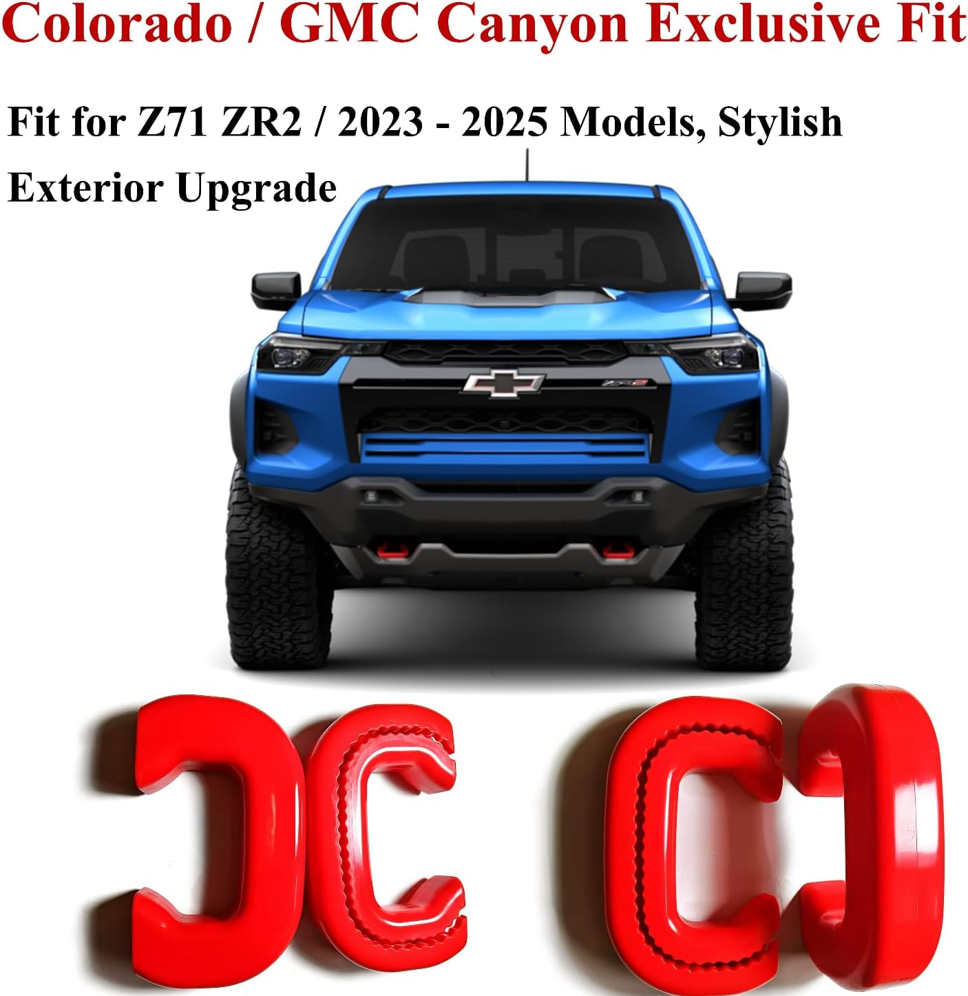 Tow Hook Covers for Chevy Colorado Z71 ZR2 and GMC Canyon 2023-2026, Front Hitch Cover Compatible with Chevy Colorado/GMC Canyon Accessories 2023 2024 2025 2026 (Red)