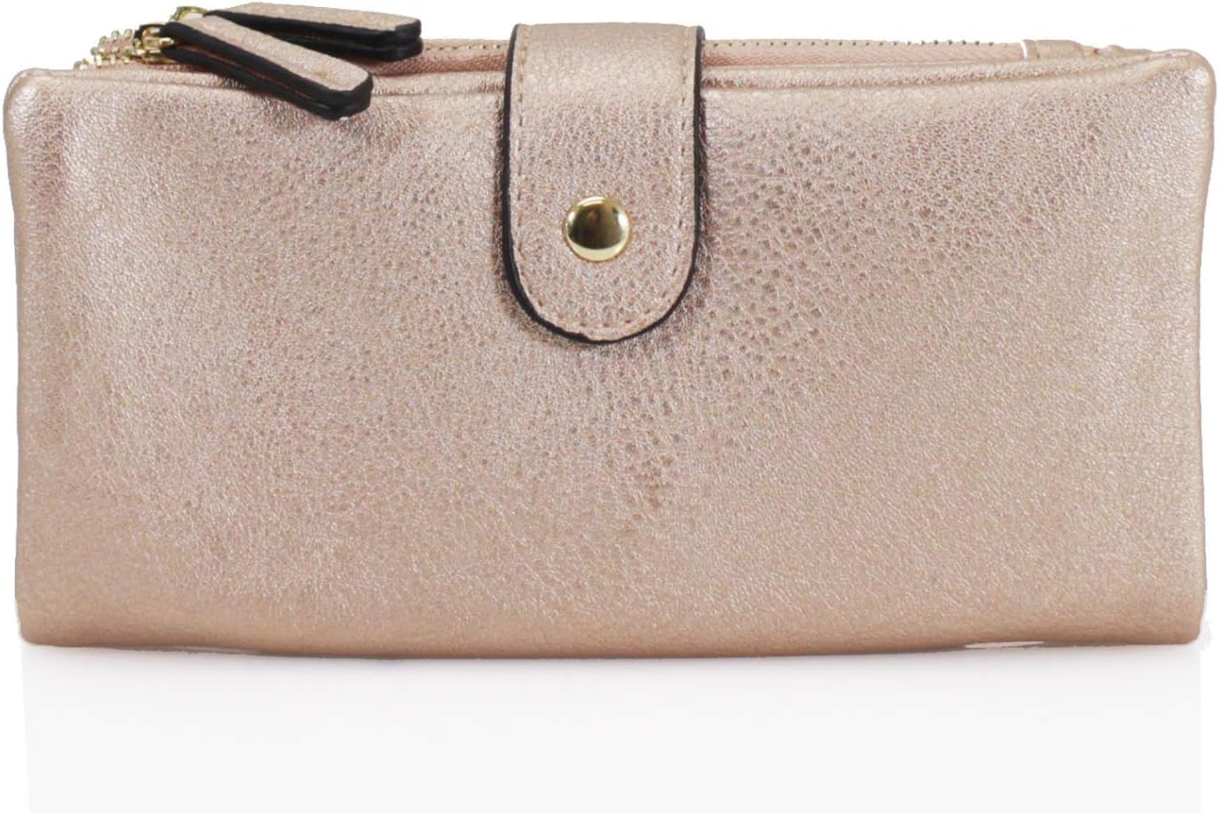 Jamie Bags Large Purse in Gold Bifold Double Zipped Compartments