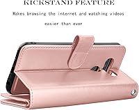 Vista 5 de NJJEX Funda compatible con LG K51/LG Q51/LG Reflect/LG K51, [9 ranuras para tarjetas] Funda de piel sintética para tarjetas de crédito