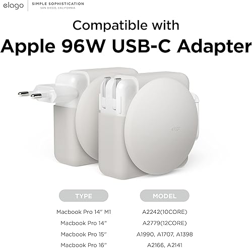 Miniatura 2 de elago Funda de gestión de cables cargador, organizador de carrete de cable compatible con MacBook Pro 2021 de 14 pulgadas, M1 Pro de 10 núcleos, M1