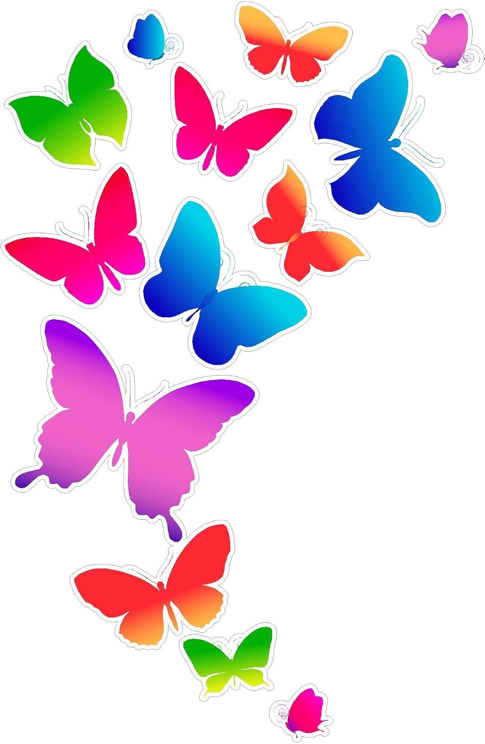 Cups drinkware Tumbler Sticker - Colorful Butterflies - Cool Sticker Decal