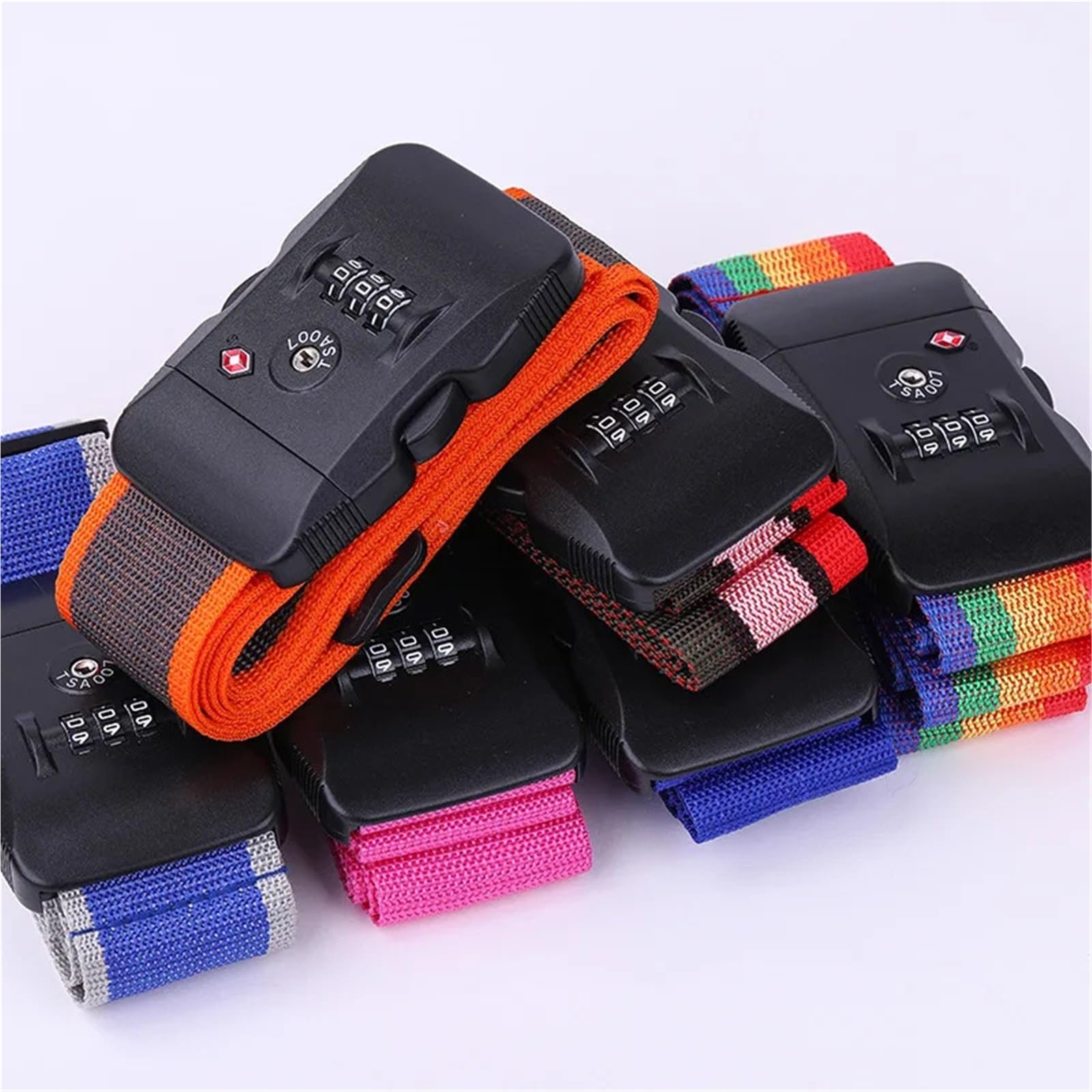 Cinturón de Equipaje con Bloqueo contraseña, Banda Ajustable for Maleta Viaje, Cuerda for, Correas 2M, Accesorios, 4 Uds para Equipaje de Viaje(Orange)