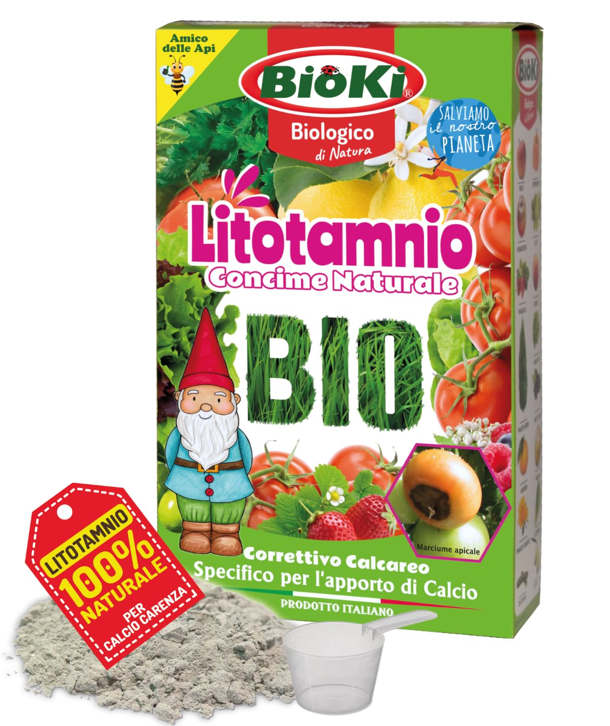 Bioki® Litotamnio Correttivo calcico naturale, indicato per il marciume apicale del pomodoro, elevato apporto di Calcio e Magnesio