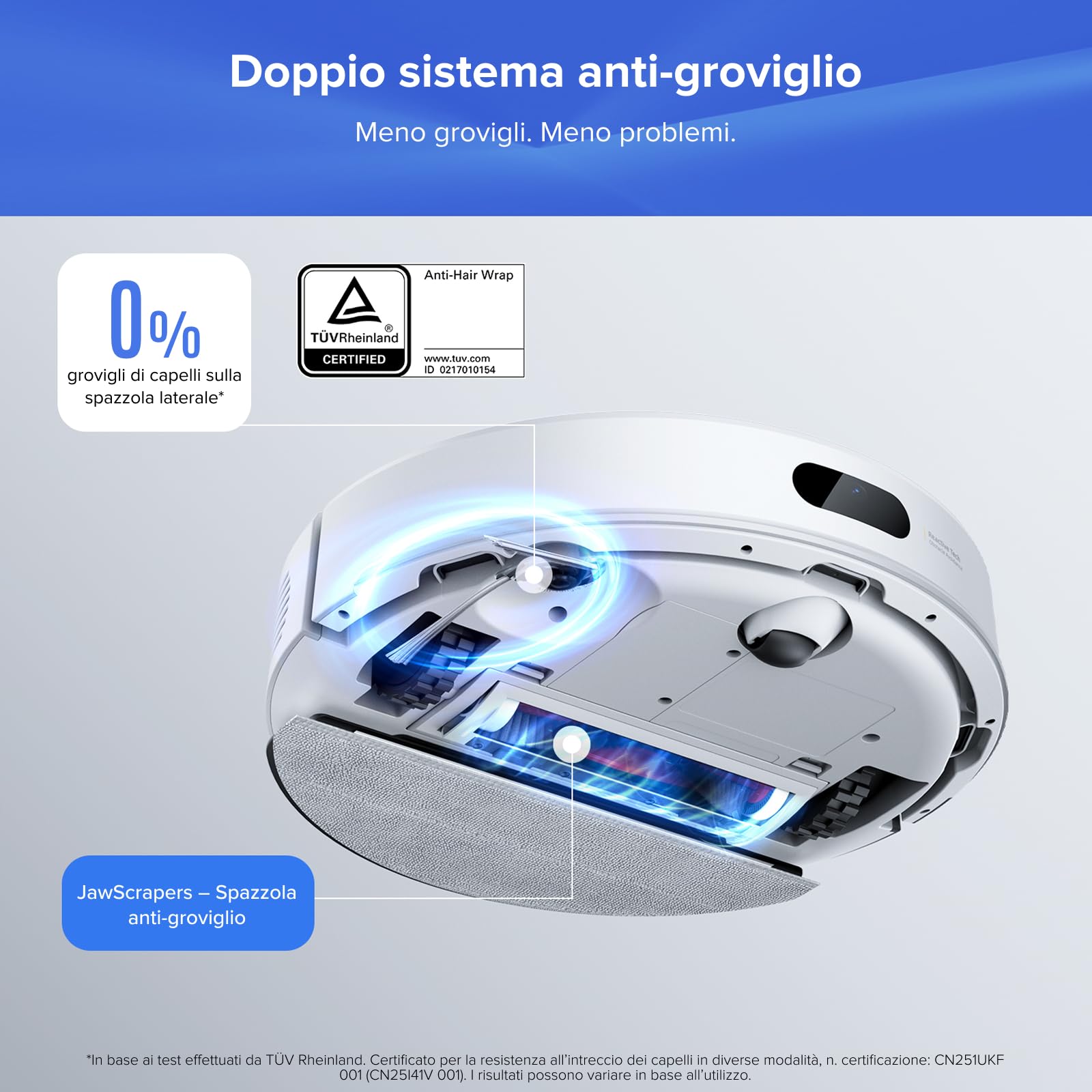 roborock Q7 L5+ Robot Aspirapolvere con Stazione Svuotamento Automatico, 8.000 Pa, Quantità d'acqua Regolabile per il Lavaggio, Doppio Anti-groviglio, Auto Boost sui Tappeti, Bianco