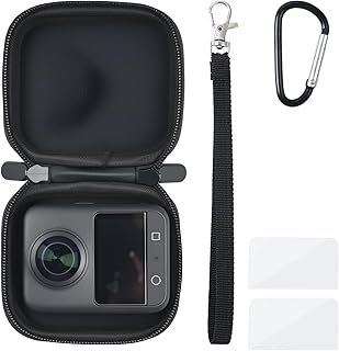 UTEBIT For DJI OSMO 360 収納ケース 小型 10.5*9.5*6cm 防水 耐衝撃 防塵 保護ケース カラビナ&ストラップ付属 携帯便利 カメラアクセサリー収納