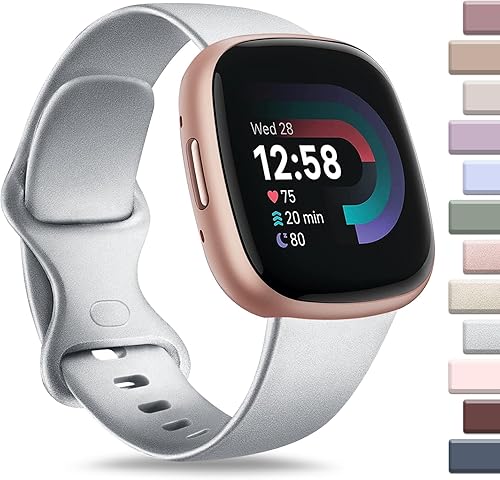 AK Correa deportiva compatible con Fitbit Sense 2  Sense BandsFitbit Versa 4  Versa 3 bandas para mujeres y hombres, correas clásicas de silicona