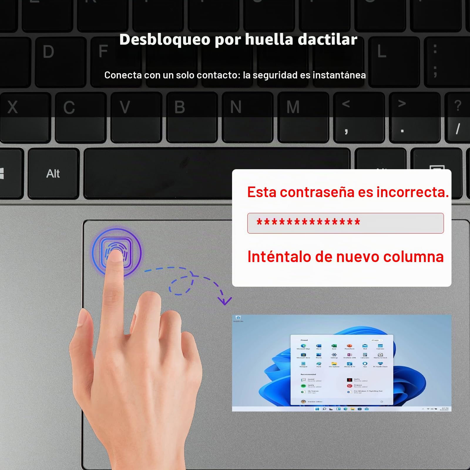 Ordenador Portátil 15,6 Pulgadas, Core i5 6200U 3,4 GHz Win11 8GB 256GB SSD Expansión 1TB, 5G WiFi 1920x1080 FHD, BT5.0 HDMl USB 3.0 Portatil con Teclado Español Membrana retroiluminado de tamaño-Gris