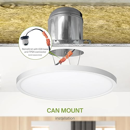 Miniatura 8 de ASD Lámpara LED de techo redonda de 12 pulgadas, iluminación de superficie de perfil bajo  5CCT, regulable, ultrafina, certificación ETL  24W 1900LM