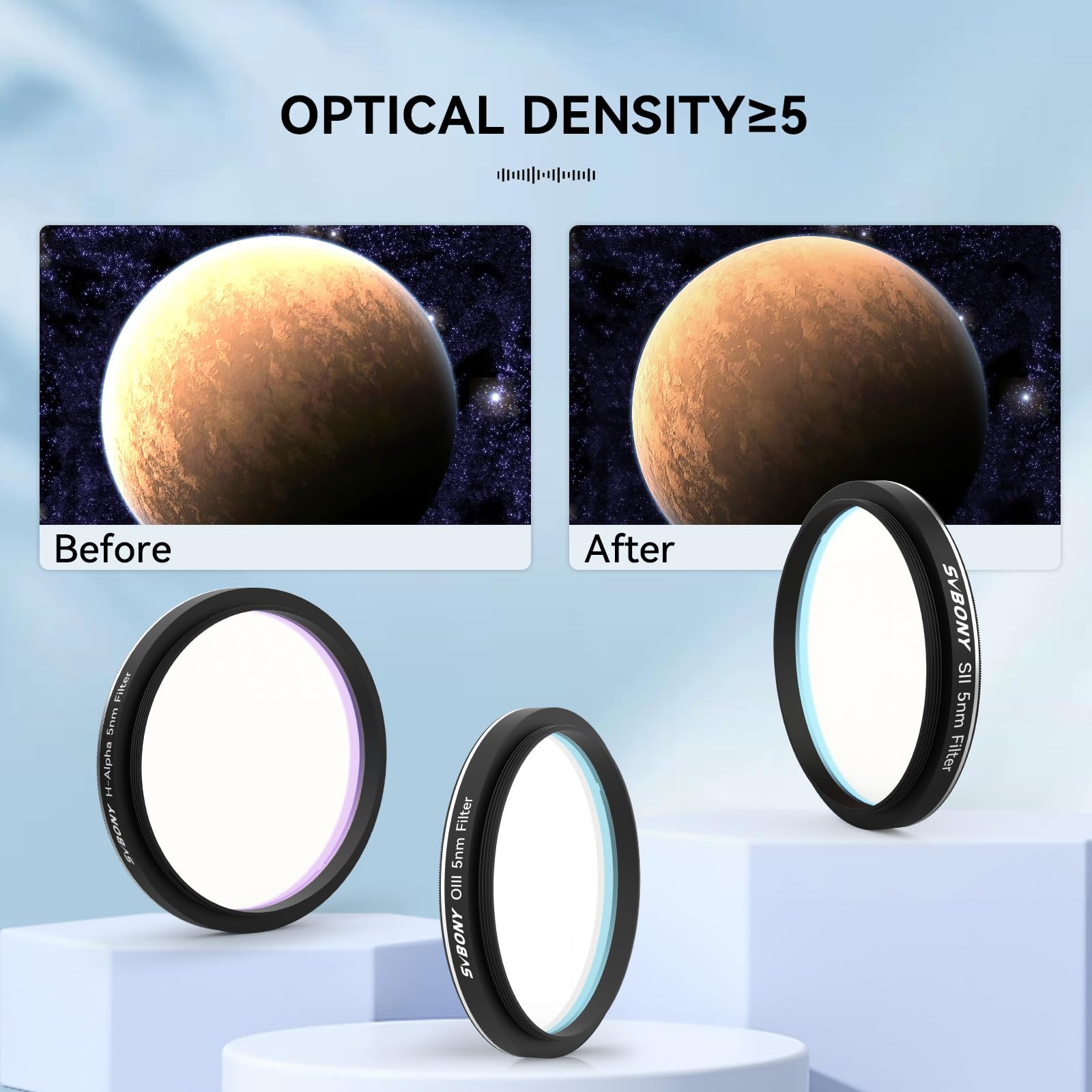 Filtre CCD Svbony SV227 OIII 2″ – Bande étroite Pour Astrophotographie Ciel Profond