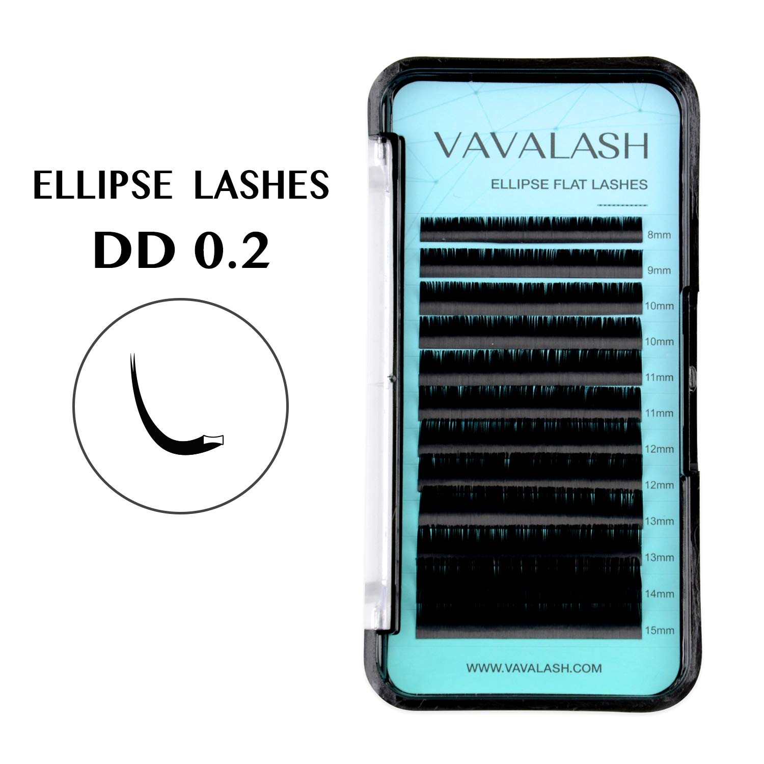 (DD - 0.20mm, Length 9mm) - Ellipse Eyelash Extensions 0.20mm DD Curl 9mm Flat Eyelash Extension supplies Light Lashes Matte Individual Eyelashes Salon Use Black Mink False Lashes Mink Lashes Exten...